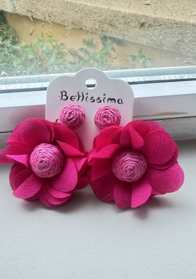 Pendientes Flor Fucsia