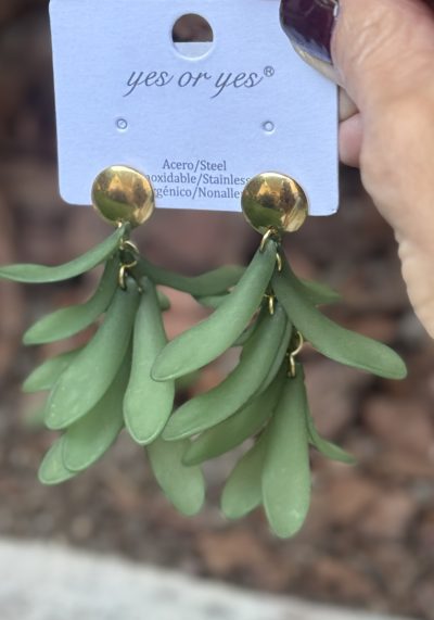 Pendientes Hojas Verde