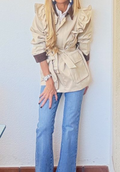 Parka Volantes Beige
